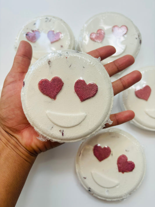 Heart Emoji Rose Scented Bath Bomb